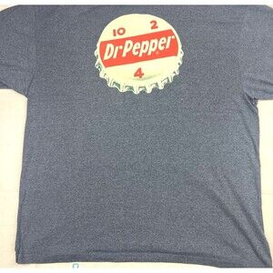 Men's Big & Tall Dr. Pepper 10-2-4 Bottle Cap T-Shirt Gray 3XLT